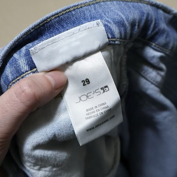 Joe's Jeans Mia Raw Hem High Rise Light Wash Wide Leg Loose Baggy Ankle Jeans 29 - Picture 8 of 10